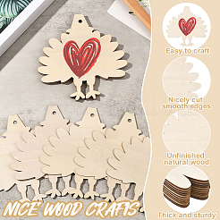 Decorazioni pendenti in legno grezzo a tema giorno del ringraziamento&nbsp;HJEW-WH20003-47A