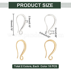32 gancio per orecchini in ottone ecologico con placcatura a cremagliera in 2 colori&nbsp;KK-PH0009-33