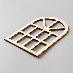 Découpes de fenêtres en bois brut&nbsp;DIY-WH0604-07A