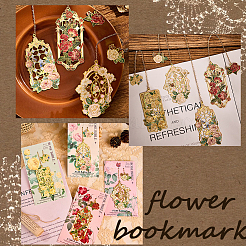 4 marque-page rose en laiton et fer émaillé&nbsp;AJEW-SP0002-25