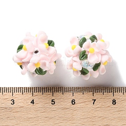 Perline a forma di sfera floreale in argilla polimerica luminosa con strass&nbsp;CLAY-U002-01E
