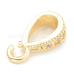 Pendenti in zirconi cubici trasparenti in micro pavè di ottone&nbsp;X-ZIRC-O042-01G