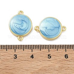 Ciondoli connettori a maglie tonde piatte in ottone smaltato&nbsp;KK-D229-06G-01