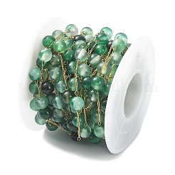 Placcatura ionica (ip) acciaio inossidabile 304 con catene di agata naturale colorate e riscaldate&nbsp;CHS-E030-05G