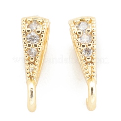Pendenti in zirconi cubici trasparenti in micro pavè di ottone&nbsp;X-ZIRC-O042-01G