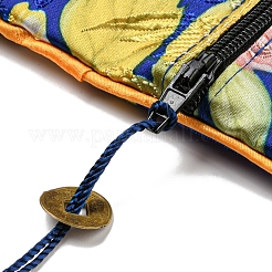 Aufbewahrungsbeutel für Schmuck aus Stoff im chinesischen Stil mit Blumenmuster und Reißverschluss&nbsp;LS-AJEW-D063-01H