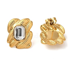 Pendientes de aro de acero inoxidable 304 y rhinestone para mujer&nbsp;EJEW-S236-04G