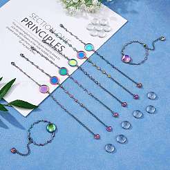 Kit para hacer pulseras de eslabones de cúpula en blanco de color arcoíris diy&nbsp;DIY-SZ0009-08