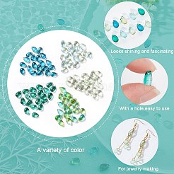 100 pièces 5 couleurs breloques en verre transparent&nbsp;GGLA-GA0001-04