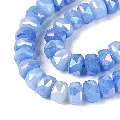 Colliers de perles en verre imitation jade craquelé électroplaqué&nbsp;EGLA-Q135-01A-C02