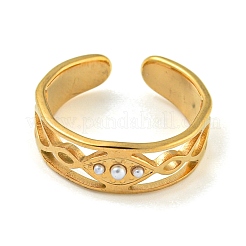 Placcatura ionica (ip) 304 anelli aperti in acciaio inossidabile&nbsp;RJEW-K283-11G