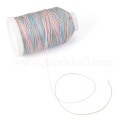 1 rouleau de cordon rond en polyester ciré teint en dégradé de couleurs&nbsp;YC-TADJ0001-03E