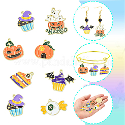 35pcs 7 Arten Halloween-Legierungs-Emaille-Anhänger&nbsp;ENAM-CJ0003-98