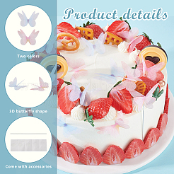 6 Set mit Schmetterlings-Kuchendekorationen aus Eisen und Papier in 2 Farben&nbsp;DIY-GA0007-53
