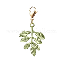 Décorations de pendentif de feuille d'alliage de peinture&nbsp;HJEW-JM01873
