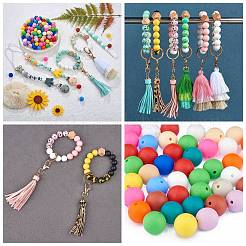 100 stücke silikonperlen runde gummiperle 15mm lose abstandsperlen für diy liefert schmuck schlüsselbund machen&nbsp;JX440A