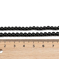 Abalorios naturales turmalina negro hebras&nbsp;G-G763-01-4mm-AB