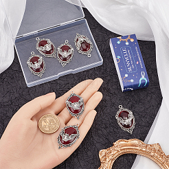 10 Stück ovale Halloween-Anhänger aus Legierung&nbsp;FIND-SC0011-18A