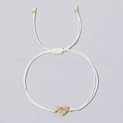 Messing Pavé Zirkonia Herz Gliederarmbänder TM7606-1