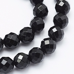 Natürliche schwarze Onyxperlenstränge&nbsp;G-E469-07-4mm