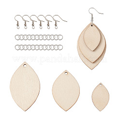 DIY-Sets zur Herstellung unfertiger Ohrringe aus Holzanhängern&nbsp;DIY-YS0001-16