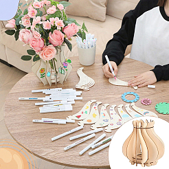 Vase puzzle en bois à faire soi-même&nbsp;AJEW-CN0008-16B