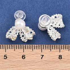 Orecchino a perno in lega con fiocco e micro pavé di zirconi cubici&nbsp;AL-CBA3C8B-06P