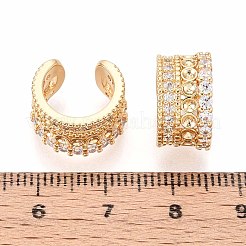 Messing Micro Pave klare Zirkonia Manschette Ohrringe&nbsp;EJEW-T047-82G