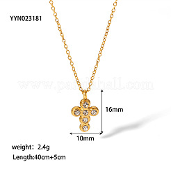 Vintage Kreuz 304 Edelstahl Strass Anhänger Halsketten für Frauen&nbsp;LS-UH6931-1