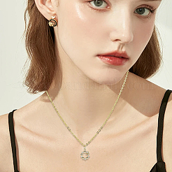 10 pendentif en laiton micro pavé transparent en zircone cubique sur le thème de la lune&nbsp;KK-SC0007-44