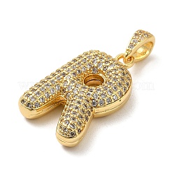 Pendentifs avec zircon cubiques à micro-pavés en laiton&nbsp;KK-E061-03G-18