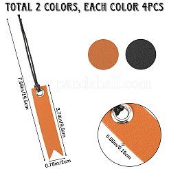 8pcs 2 Farben Leder Lesezeichen&nbsp;AJEW-CP0007-57