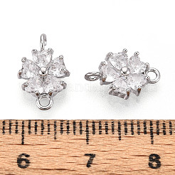 Verbindungsanhänger mit durchsichtigem Zirkonia-Pavé aus Messing&nbsp;KK-N267-02D-P