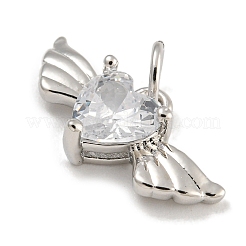 Ciondoli in ottone con placcatura a cremagliera con micro pavé di zirconi chiari&nbsp;KK-U030-13P