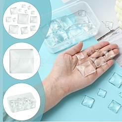 48 Stück 6 Stile transparente quadratische Glascabochons&nbsp;GGLA-FS0001-06
