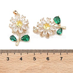 Pendenti girevoli in ottone micro pavé di zirconi cubici&nbsp;KK-A287-02G