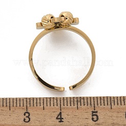 Offene Manschettenringe aus 304 Edelstahl mit Kleeblatt-Motiv für Damen&nbsp;RJEW-A052-05G