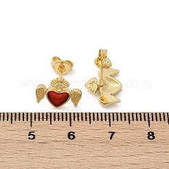 Messing-Emaille-Ohrstecker für Frauen&nbsp;EJEW-A126-05D-G