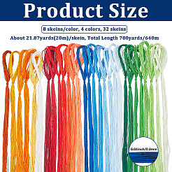 32 Strang 4 Farben Maulbeerseiden-Stickgarn&nbsp;OCOR-CY0003-07