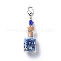 7 chakra dégringolé jetons de pierres précieuses remplissant souhaitant des décorations de pendentif de bouteille&nbsp;HJEW-JM00779