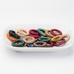 Anneaux de liaison de noix de coco d'accessoire à bijoux en bois teint bagues&nbsp;X-COCO-O006C-M