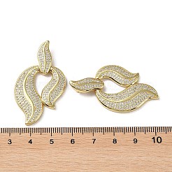 Ciondoli in ottone con placcatura a cremagliera con micro pavé di zirconi chiari&nbsp;KK-M268-02G
