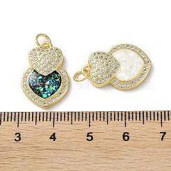 Valentinstag Messing Micro Pave klare Zirkonia Anhänger&nbsp;KK-C045-35G
