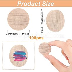 Cabochons en bois de peuplier naturel non fini&nbsp;WOOD-NB0001-94