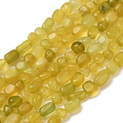 Hebras de cuentas de pepitas de jade de oliva de Corea natural&nbsp;G-T150-A02-03