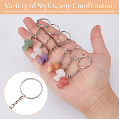 6 Stück 6 Stile Edelstein-Schlüsselanhänger&nbsp;KEYC-FH00006