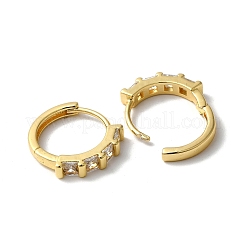 Orecchini a cerchio huggie in zirconi cubici micro pavè di ottone&nbsp;KK-E084-86G