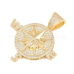 Pendenti in zirconi cubici trasparenti in micro pavè di ottone&nbsp;KK-C170-18G