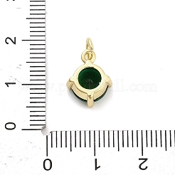 Ciondoli di vetro di ottone&nbsp;KK-H527-14G-02