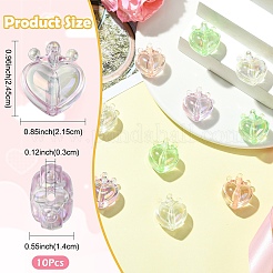 10 pièces placage uv perles acryliques irisées arc-en-ciel transparentes&nbsp;OACR-YW0003-59